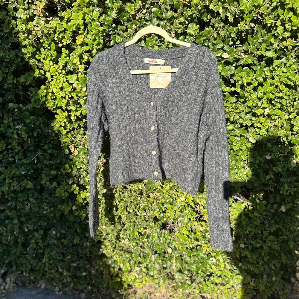 Cozy Charcoal Button-Up Cardigan